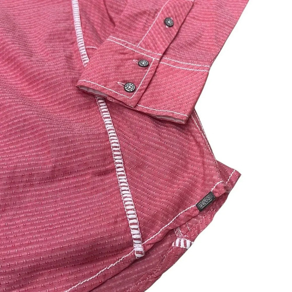 Buckle Black Red Western Athletic Fit Button Up L - Picture 2 of 4